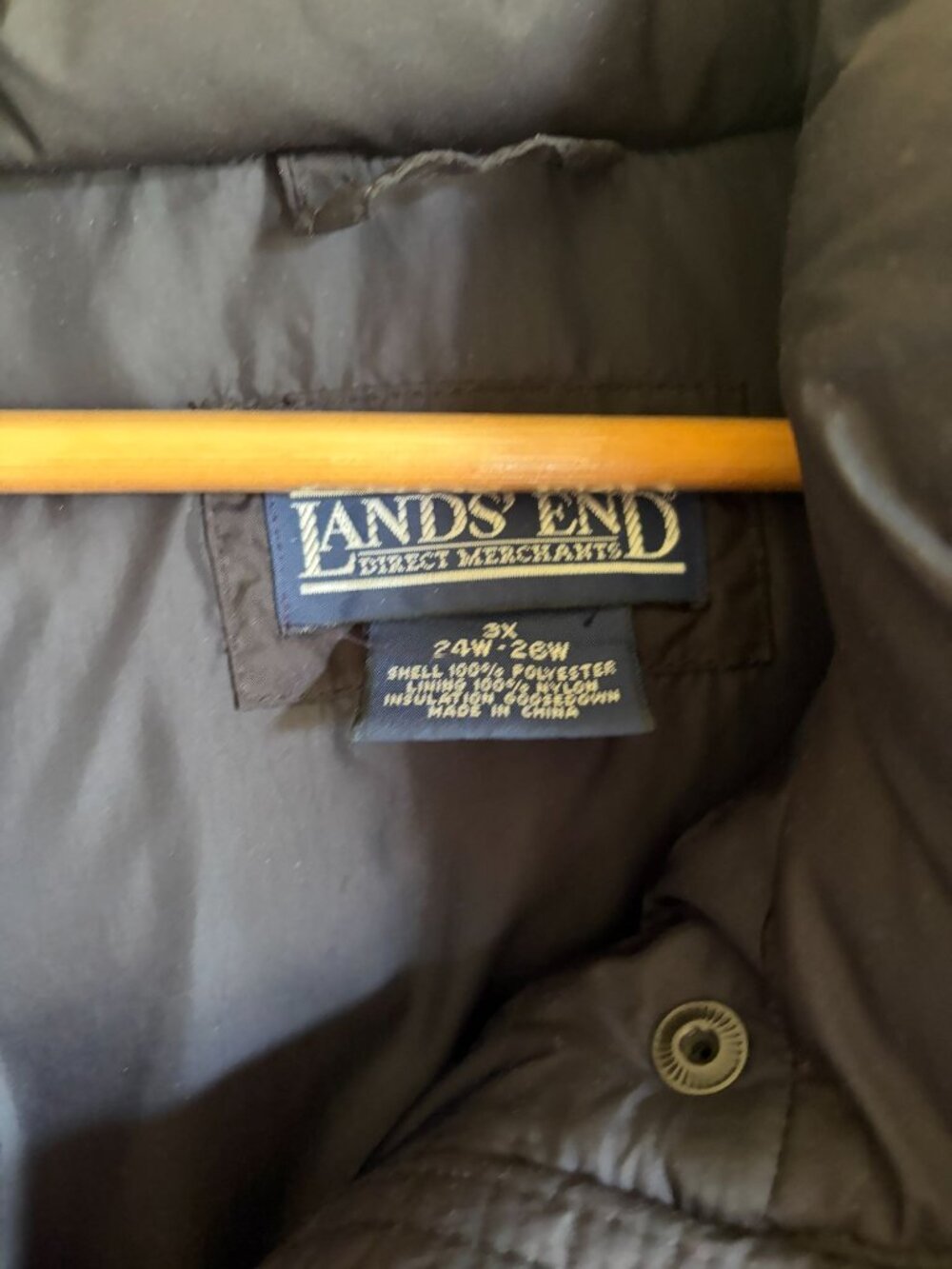 Lands' End 3X Black Long Puffer Coat Down Filled - Picture 12 of 12